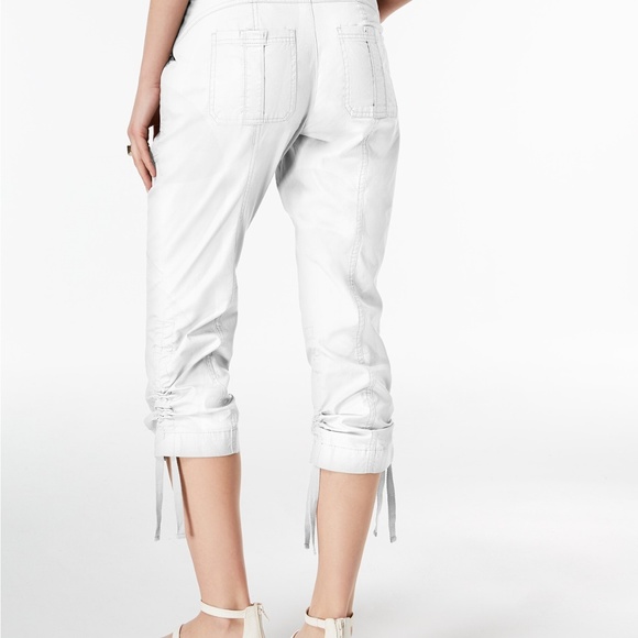 INC Curvy-Fit Studded Cargo Pants- Washed White - Picture 2 of 3